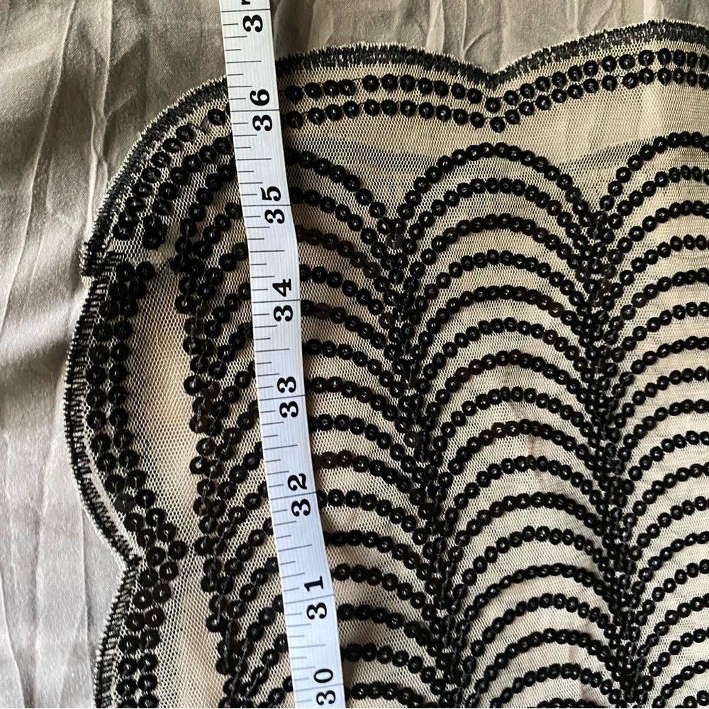 Vintage Cejon black sequin long scarf - Picture 6 of 8